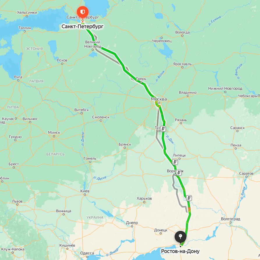 Какие места посетить по пути от Санкт-Петербурга до Ростова-на-Дону